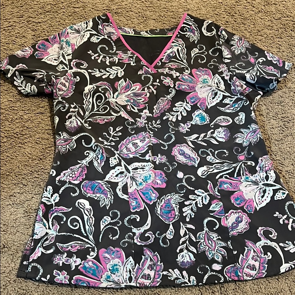 Floral V-Neck Women's Top - Multicolor